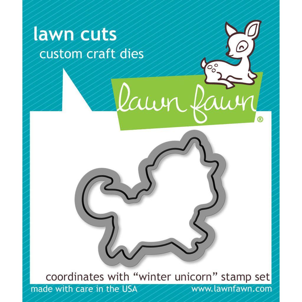 Lawn Fawn Winter Unicorn Lawn Cuts Dies lf1219