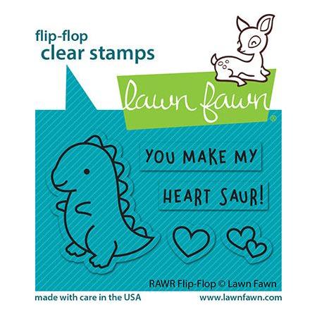 Lawn Fawn Rawr Flip-Flop Clear Stamps lf2741