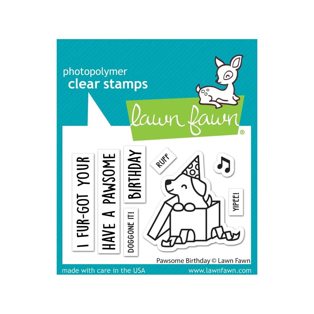 Lawn Fawn Pawsome Birthday Clear Stamps lf3162