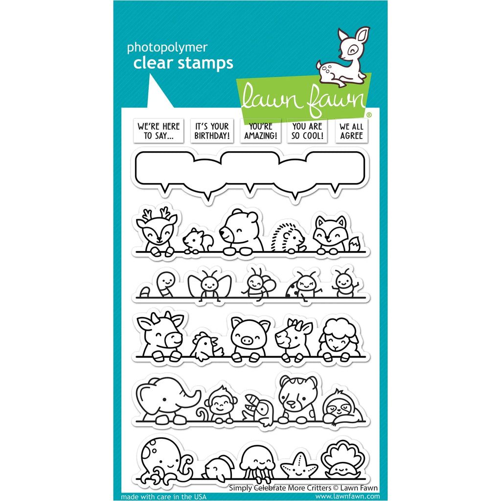 Lawn Fawn Simply Celebrate More Critters Clear Stamps lf3164