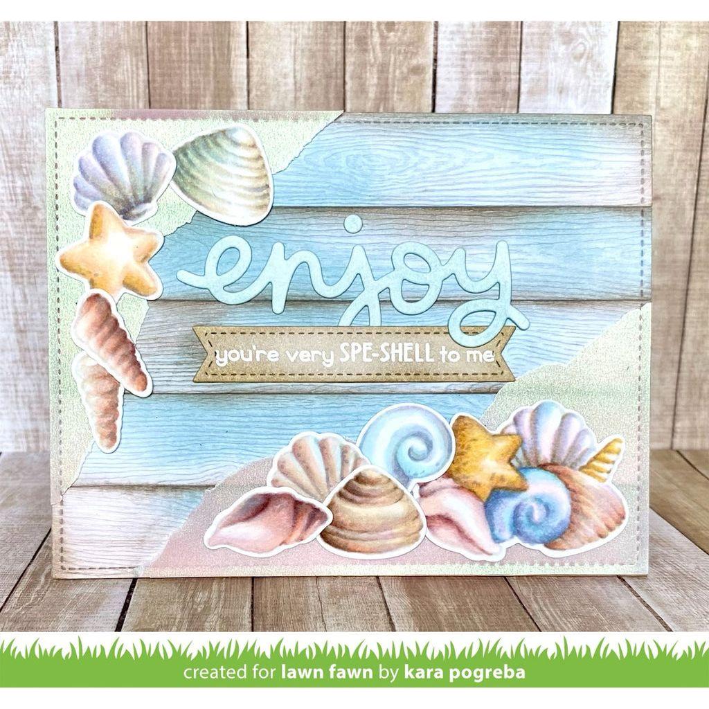 Lawn Fawn How You Bean? Seashell Add-On Clear Stamps lf3169 enjoy