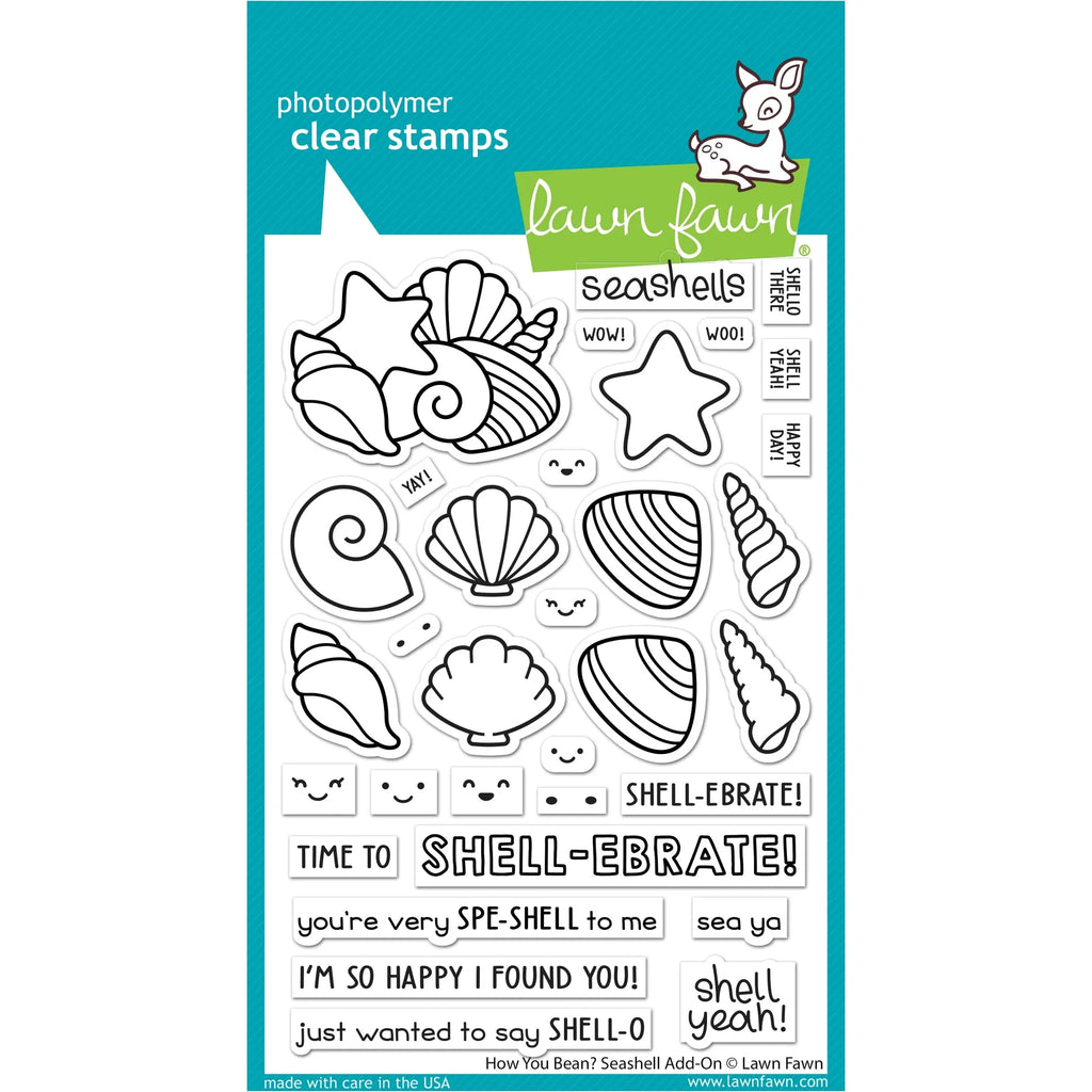 Lawn Fawn How You Bean? Seashell Add-On Clear Stamps lf3169