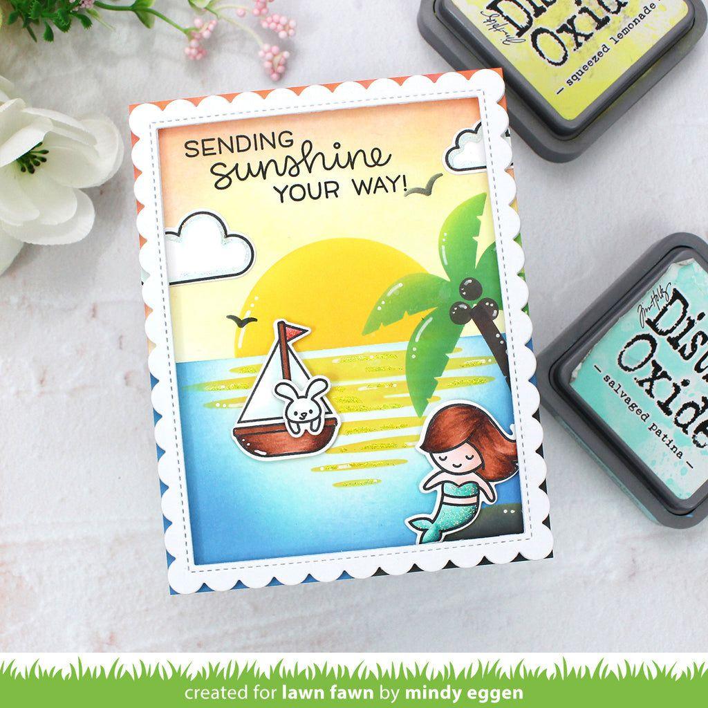 Lawn Fawn Beach Sunset Stencils lf3189 sending sunshine