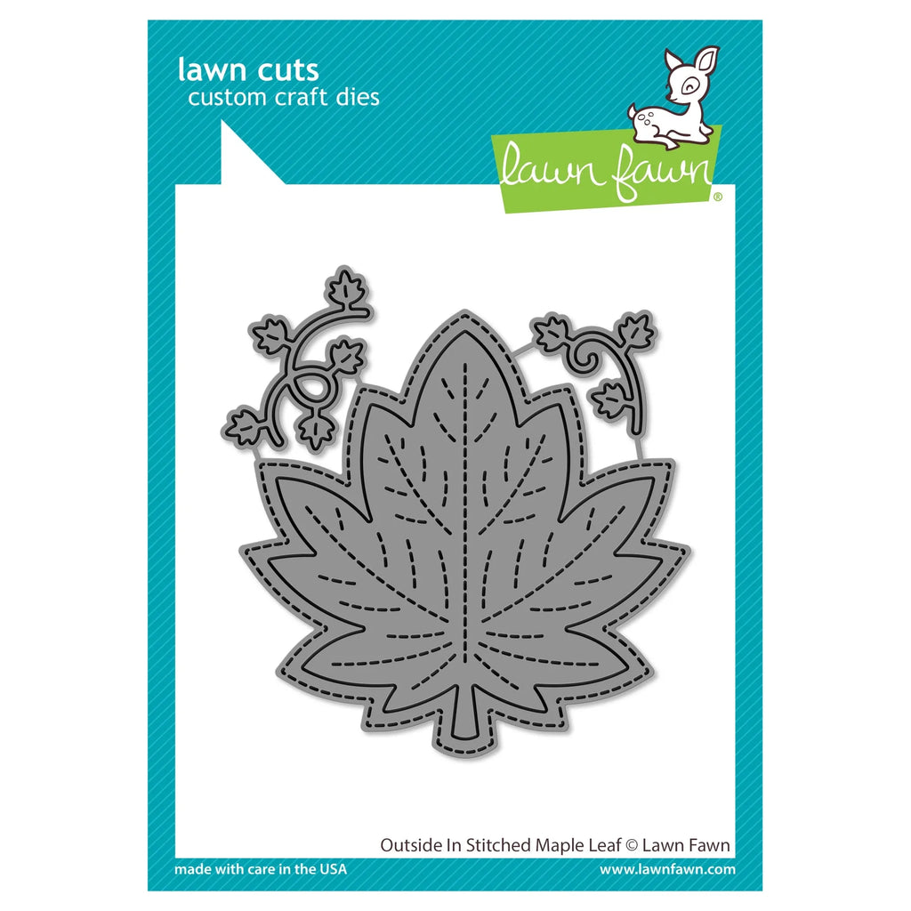 Lawn Fawn Outside In Stitched Maple Leaf Dies lf3248