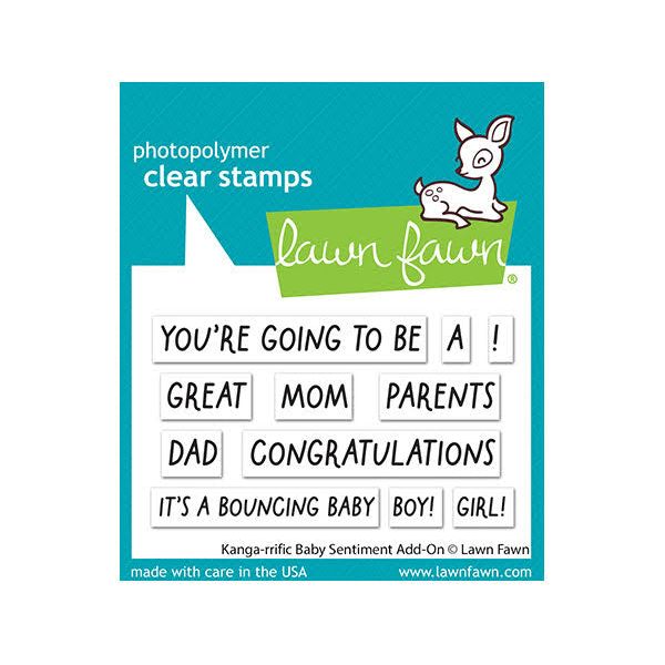 Lawn Fawn Kanga-rrific Baby Sentiment Add-On Clear Stamps lf3348