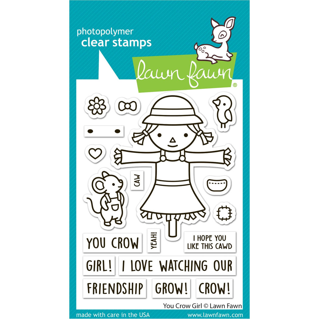 Lawn Fawn You Crow Girl Clear Stamps lf3490