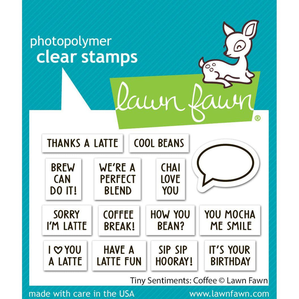 Lawn Fawn Tiny Sentiments: Coffee Clear Stamps lf3498