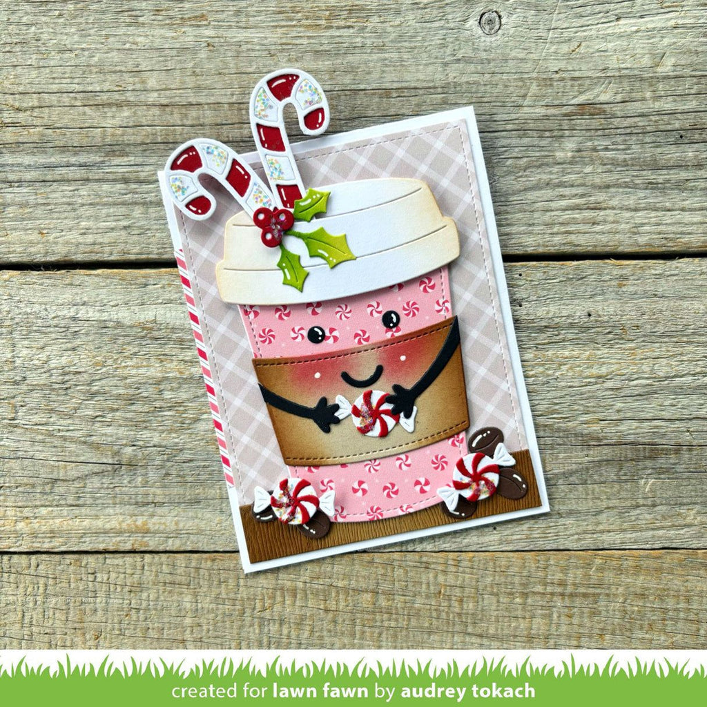 Lawn Fawn Coffee Cup Gift Card Holder Dies lf3514 Candy Canes