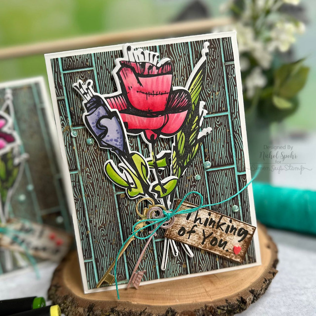 Tim Holtz Cling Rubber Stamps Abstract Florals cms479 thinking of you | color-code:ALT04