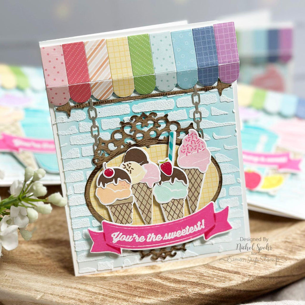 Papertrey Ink A Little Ice Cream Clear Stamp and Die Set so sweet | color-code:ALT01