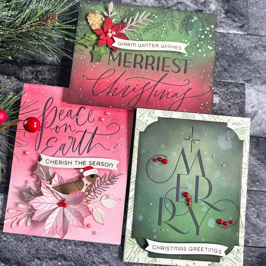 S1-124 Spellbinders Make It Merry Sentiments Etched Dies 3 cards | color-code:ALT02