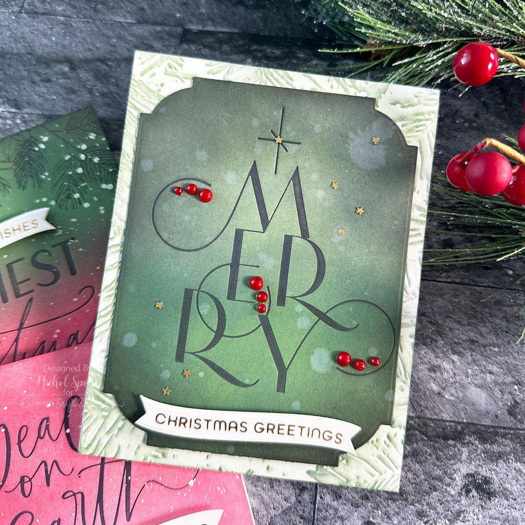 BP-056 Spellbinders Chic Merry Christmas BetterPress Press Plate christmas card | color-code:ALT01