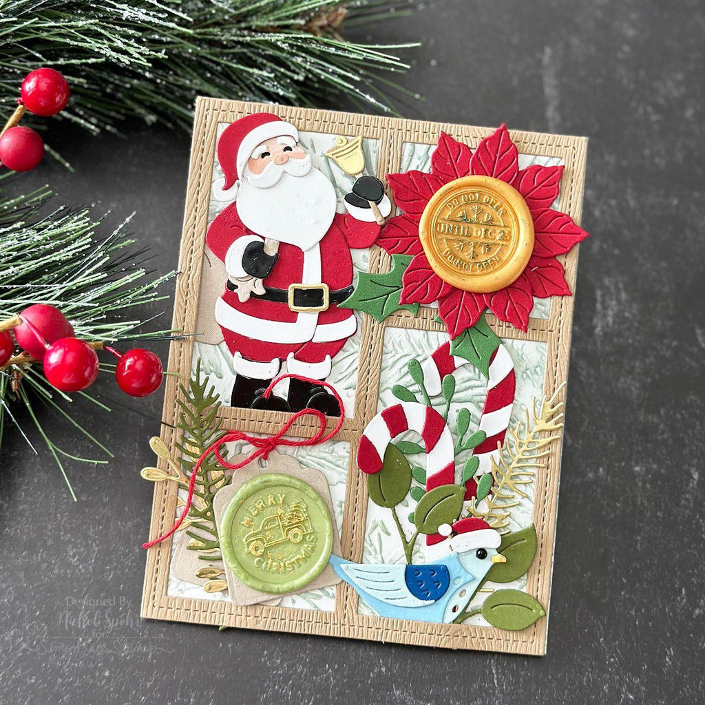 SES-050 Spellbinders In the Pines Embossing Folder santa | color-code:ALT01