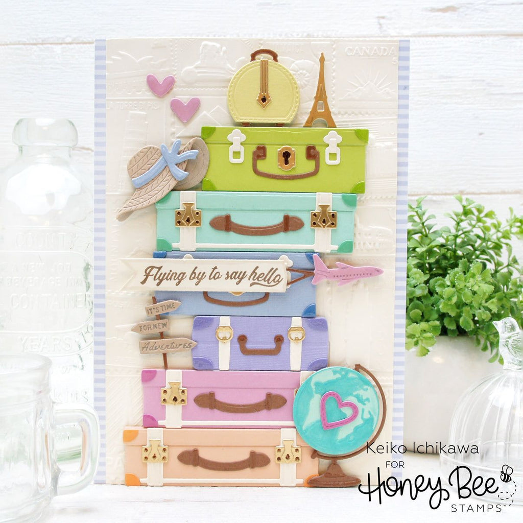 Honey Bee Lovely Layers Globe Dies hbds-llglob Keiko Ichikawa card