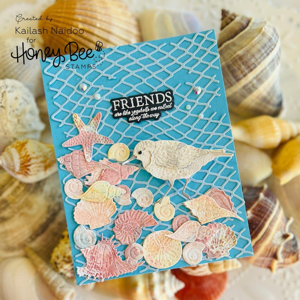 Honey Bee Lovely Layers Sandpiper Dies hbds-llsandp Friends Are Like Seashells We Collect Along The Way Card