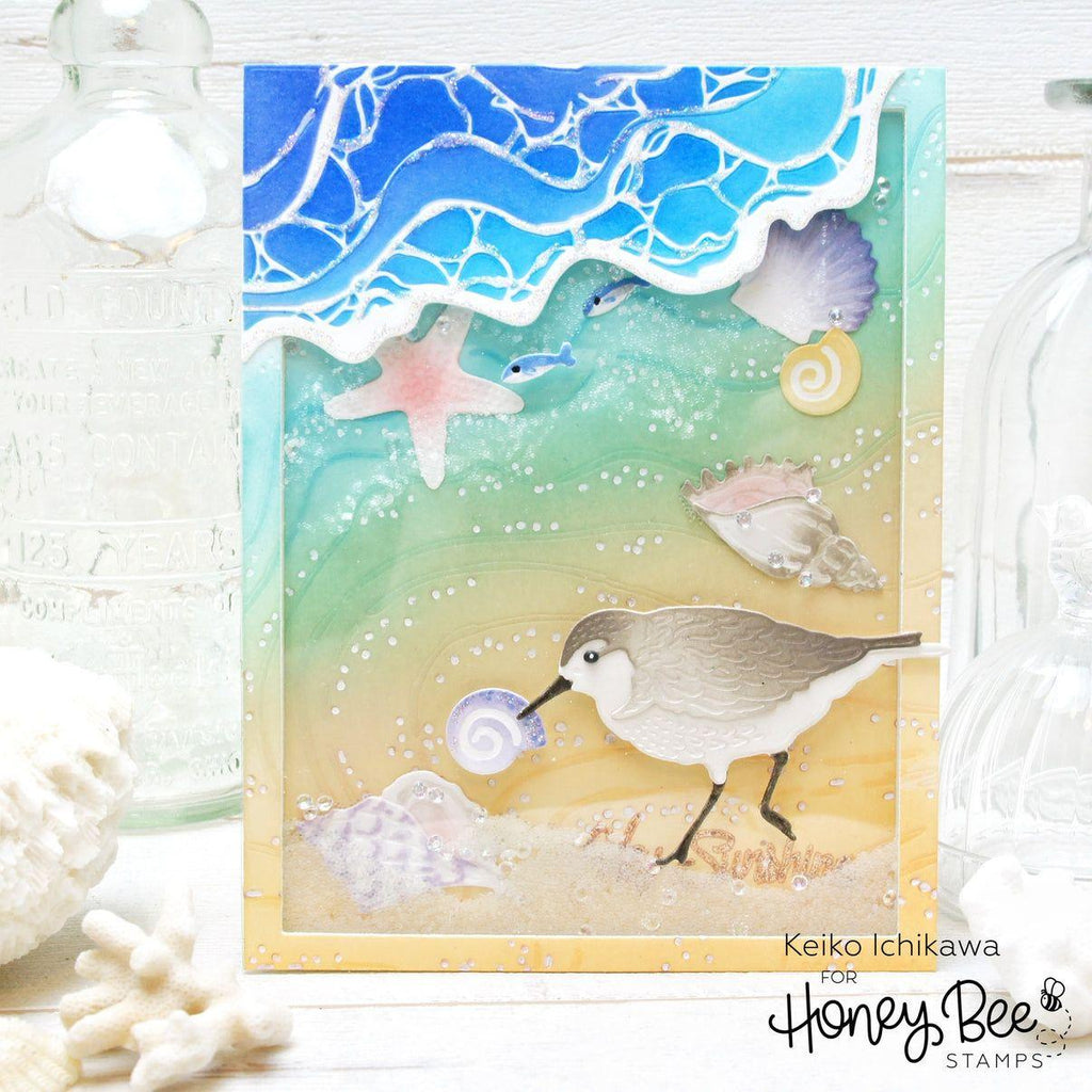 Honey Bee Beach Break A2 Cover Plate Dies hbds-bbrka2 Sand Piper Card