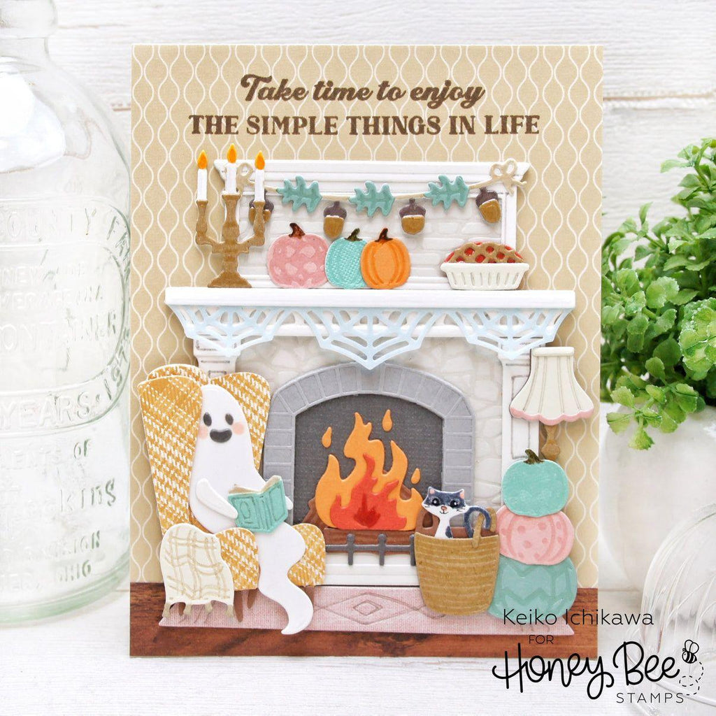 Honey Bee Lovely Layers Fireplace Dies hbds-llfire Simple Things Card