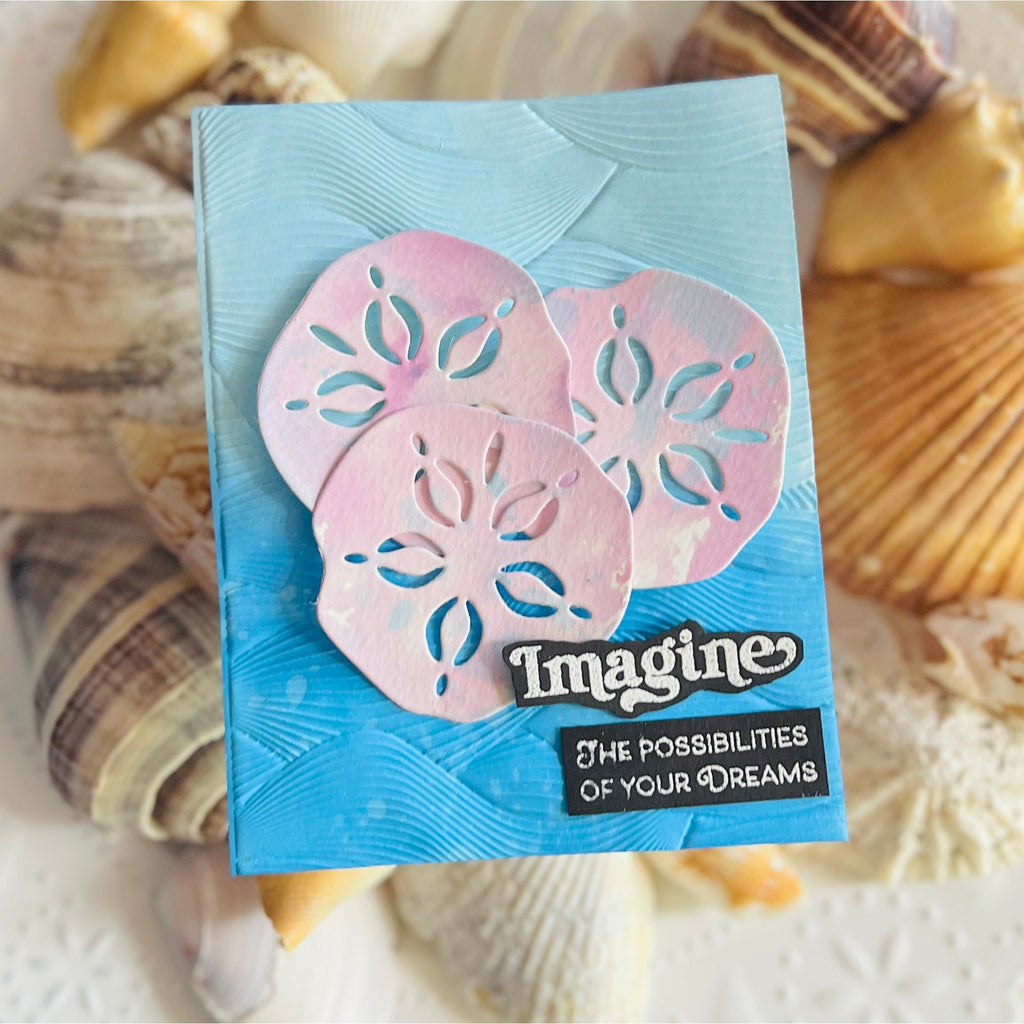 Simon Says Stamp Large Sand Dollar Wafer Die 1114sd Sunny Vibes Imagine Card