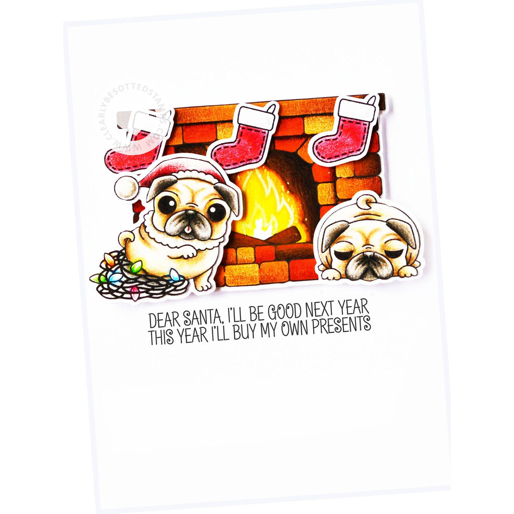 Clearly Besotted LAUGH OUT LOUD CHRISTMAS Clear Stamps pugs