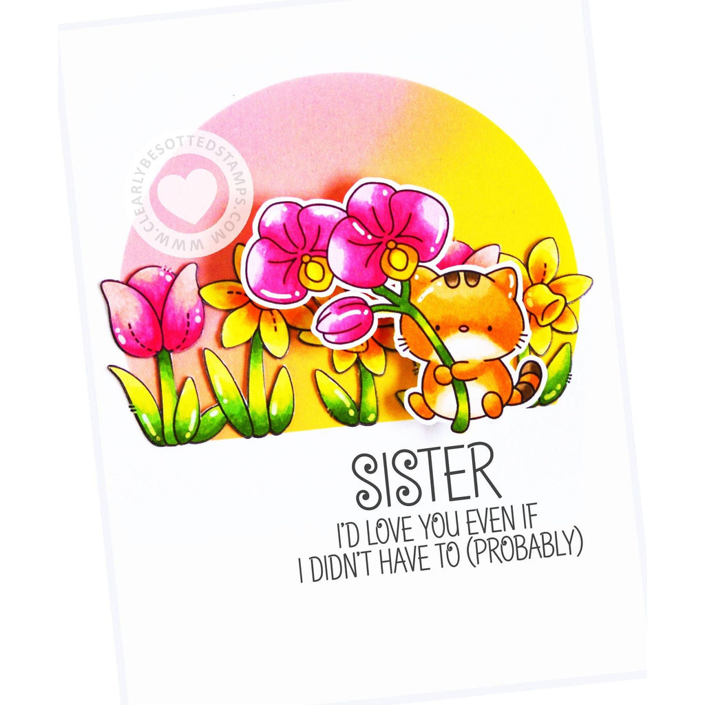 Clearly Besotted Laugh Out Loud Sibling Clear Stamps flower