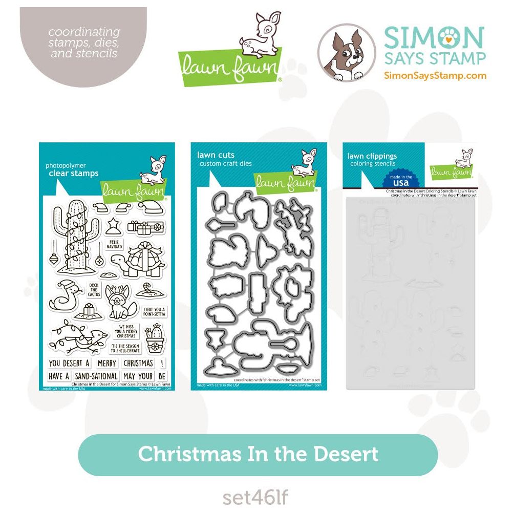 Lawn Fawn Christmas in the Desert STAMPtember Exclusive Stamps Dies and Stencils Set