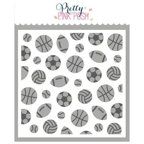 Pretty Pink Posh Layered Sports Balls Stencils