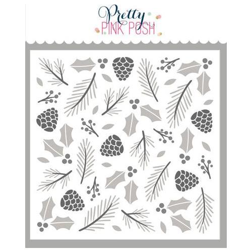 Pretty Pink Posh LAYERED WINTER FOLIAGE Stencils