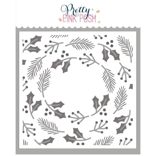 Pretty Pink Posh Layered Winter Wreath Stencils