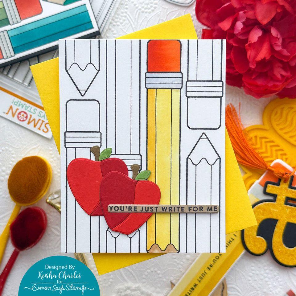 Simon Says Stamp Layering Apple Wafer Dies 1123sd Cheering for You Back to School Card | color-code:ALT04