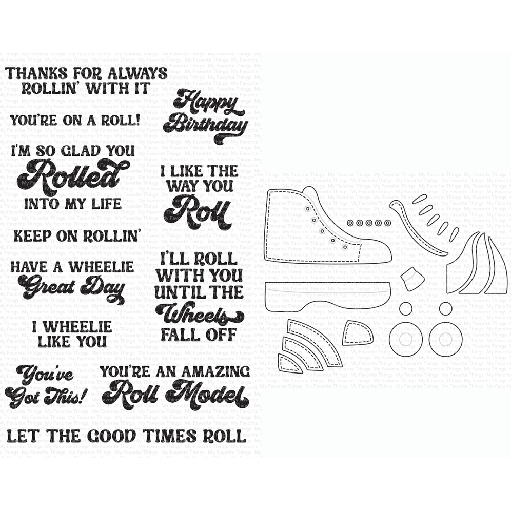 My Favorite Things Let the Good Times Roll Roller Skate Clear Stamps and Dies