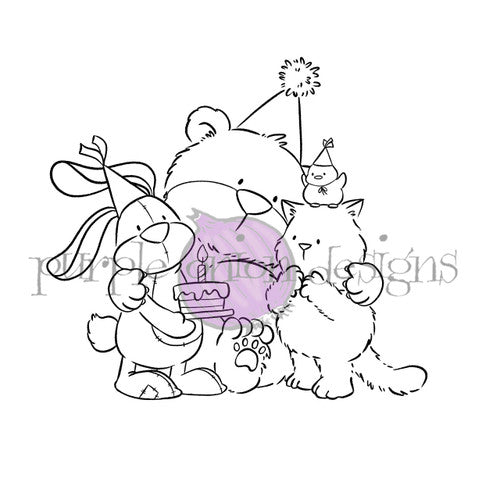 Purple Onion Designs Let's Celebrate Unmounted Cling Stamp pod5030