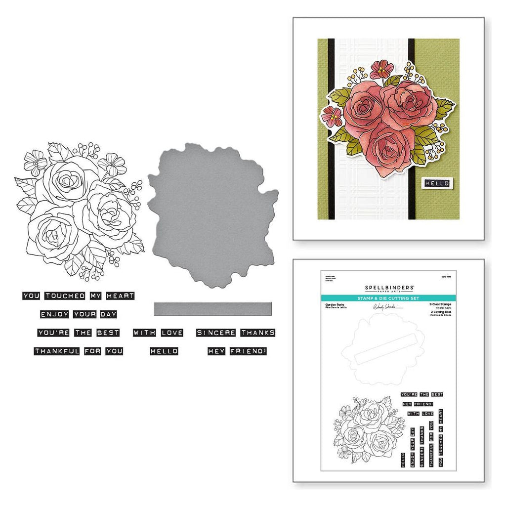 scs-188 Spellbinders Garden Party Clear Stamp and Die Set product image