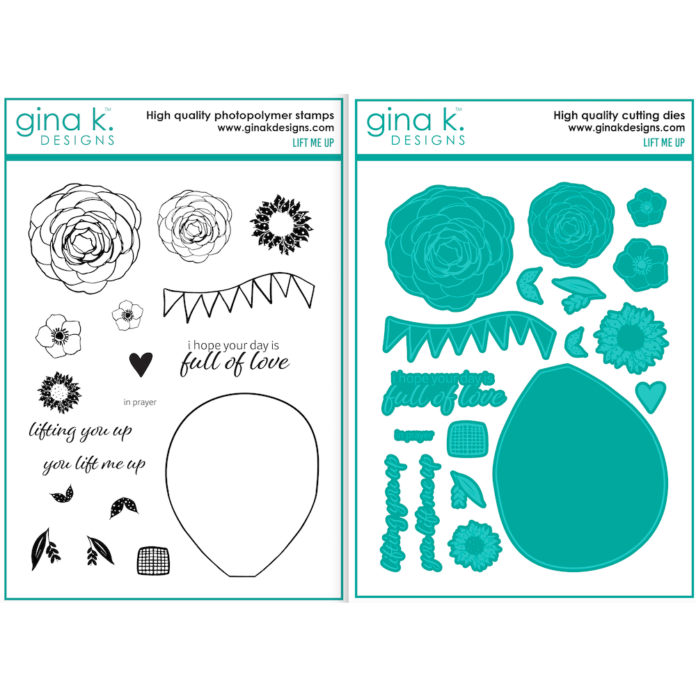 Gina K Designs Lift Me Up Clear Stamp and Die Set