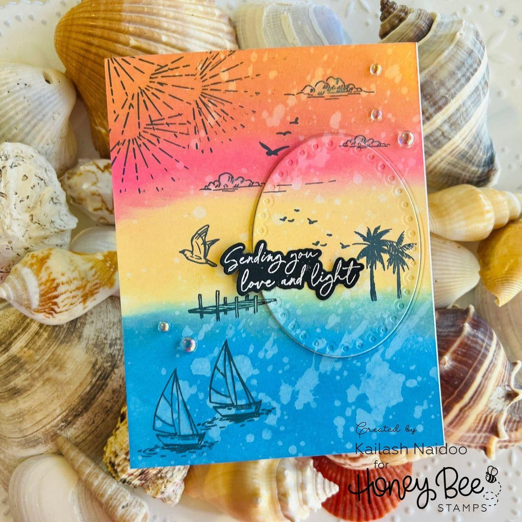 Honey Bee Light The Way Dies hbds-601 Sending You Love And Light Card