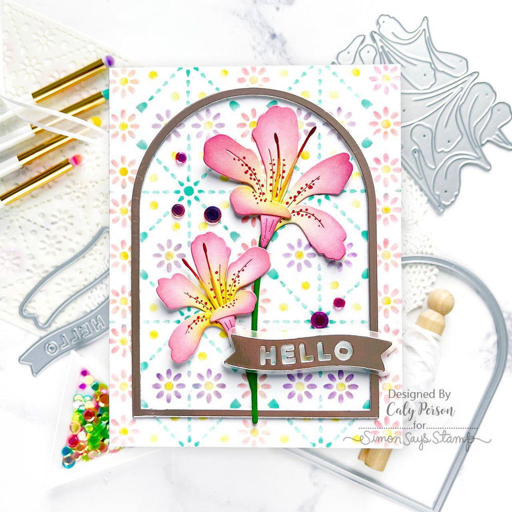 Simon Says Stamp Lily Duo Wafer Dies s928 Sunny Vibes Hello Card | color-code:ALT02