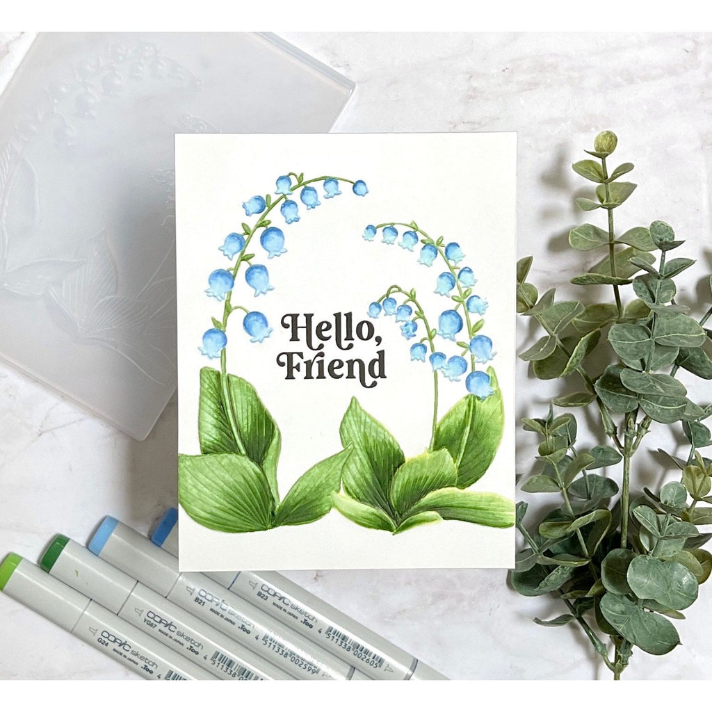 Simon Says Stamp Embossing Folder Lily Of The Valley Arch sf407 Be Bold Friend Card | color-code:ALT01