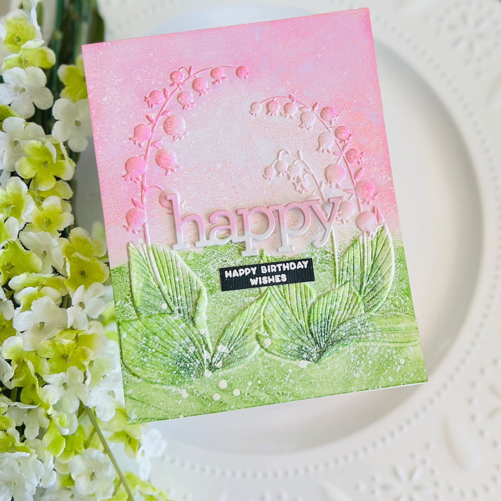 Simon Says Stamp Embossing Folder Lily Of The Valley Arch sf407 Be Bold Birthday Card