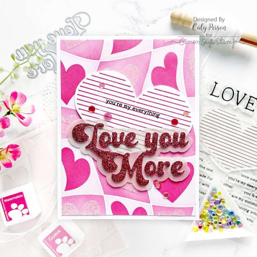 Simon Says Stamp Lined Heart Wafer Dies 1233sdc To Be Loved Love Card | color-code:ALT03