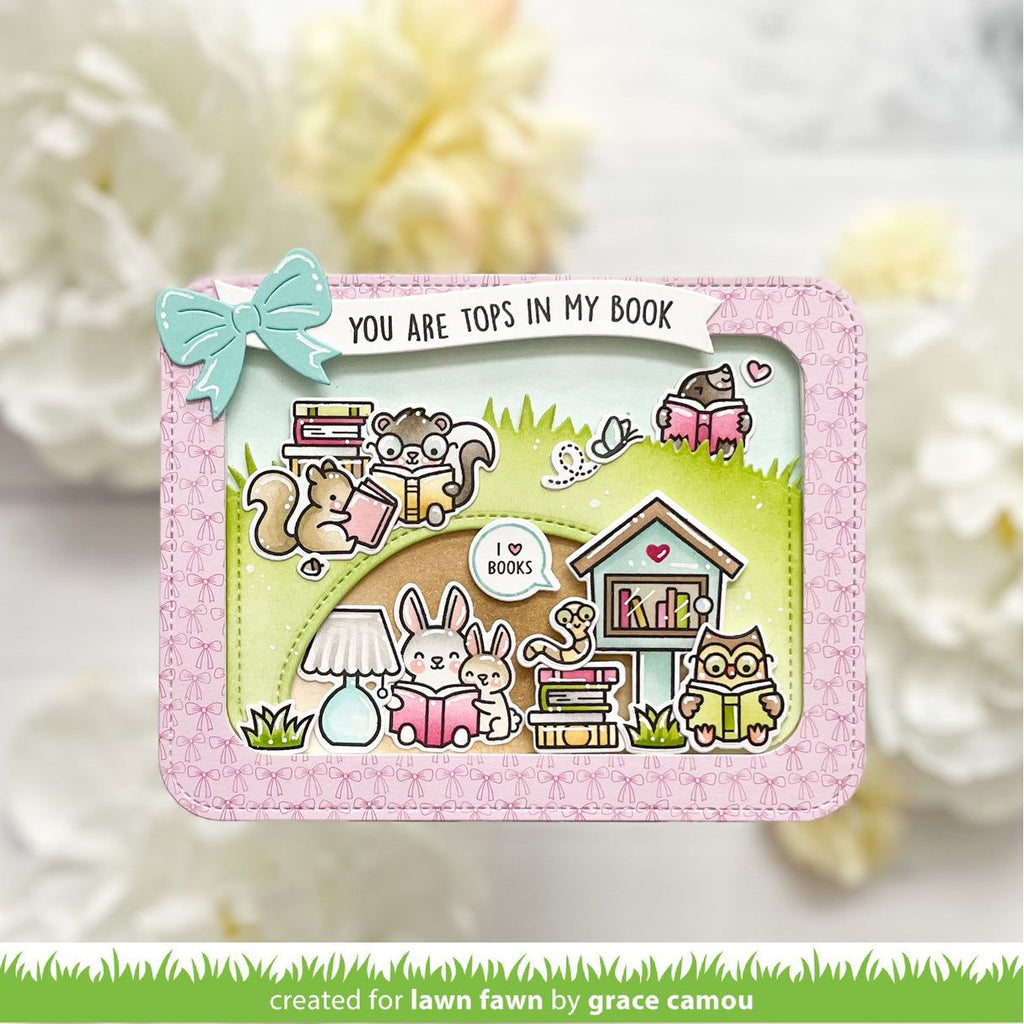 Lawn Fawn Little Woodland Library Clear Stamps lf3486 Tops in My Book