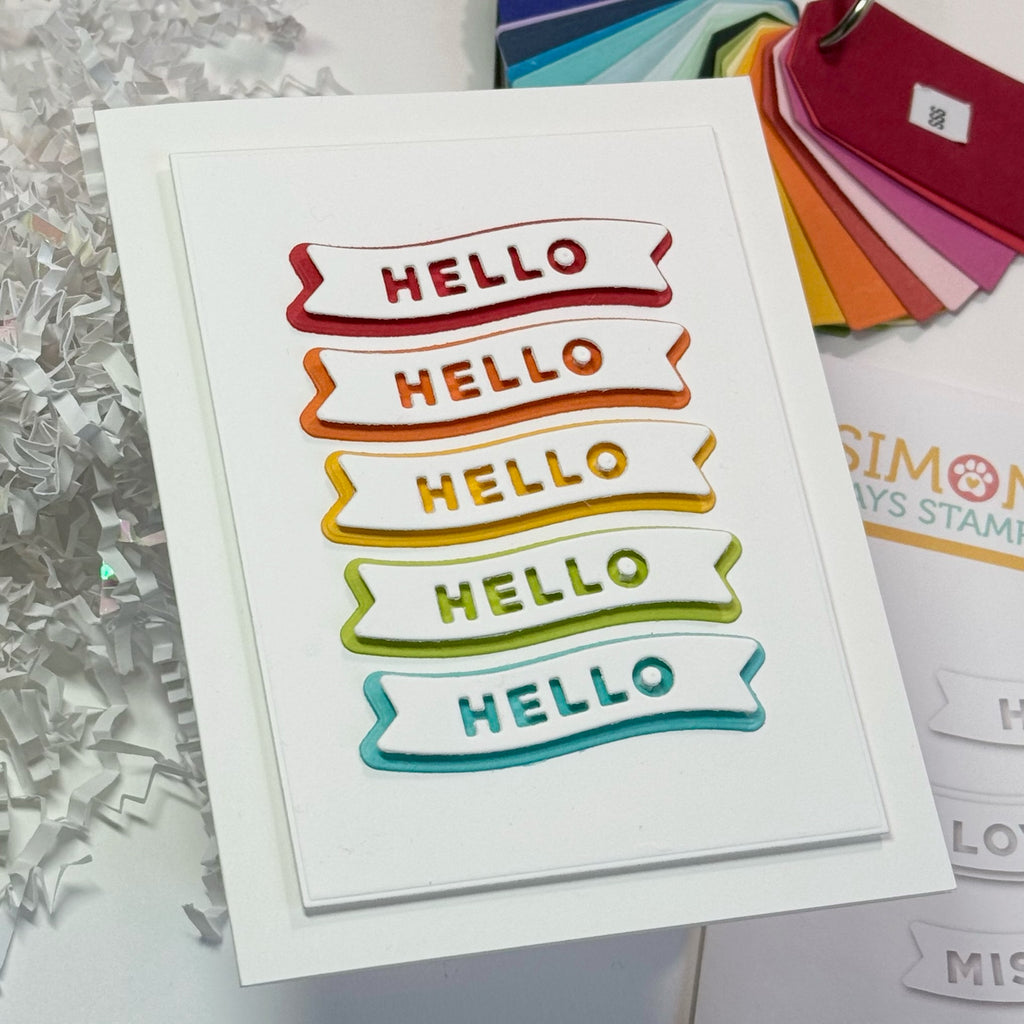 CZ Design Wafer Dies Little Banners Basics czd237 Sunny Vibes Hello Card