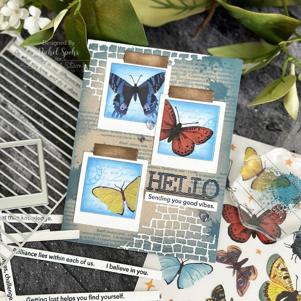 Hero Arts Clear Stamps Mixed Textures CM700 Hello | color-code:ALT02