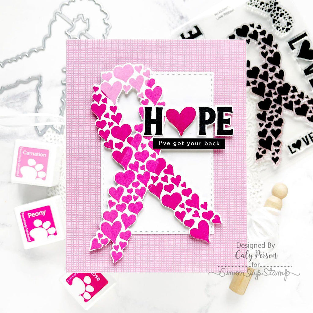 Simon Says Stamp Love Ribbon Wafer Dies sssd112981c Sweetheart Hope Card | color-code:ALT01