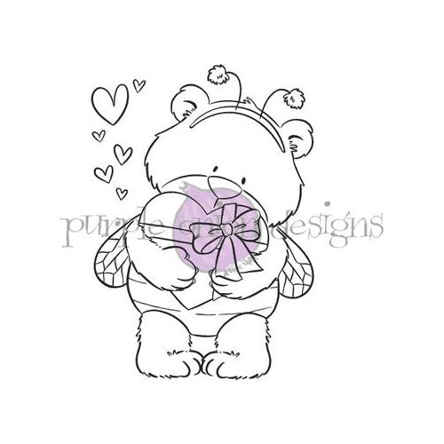 Purple Onion Designs Love, Brownie Bear Cling Stamp pod5012