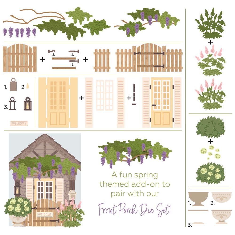 Honey Bee Lovey Layers Front Porch Spring Dies hbds-llfpsng layering guide