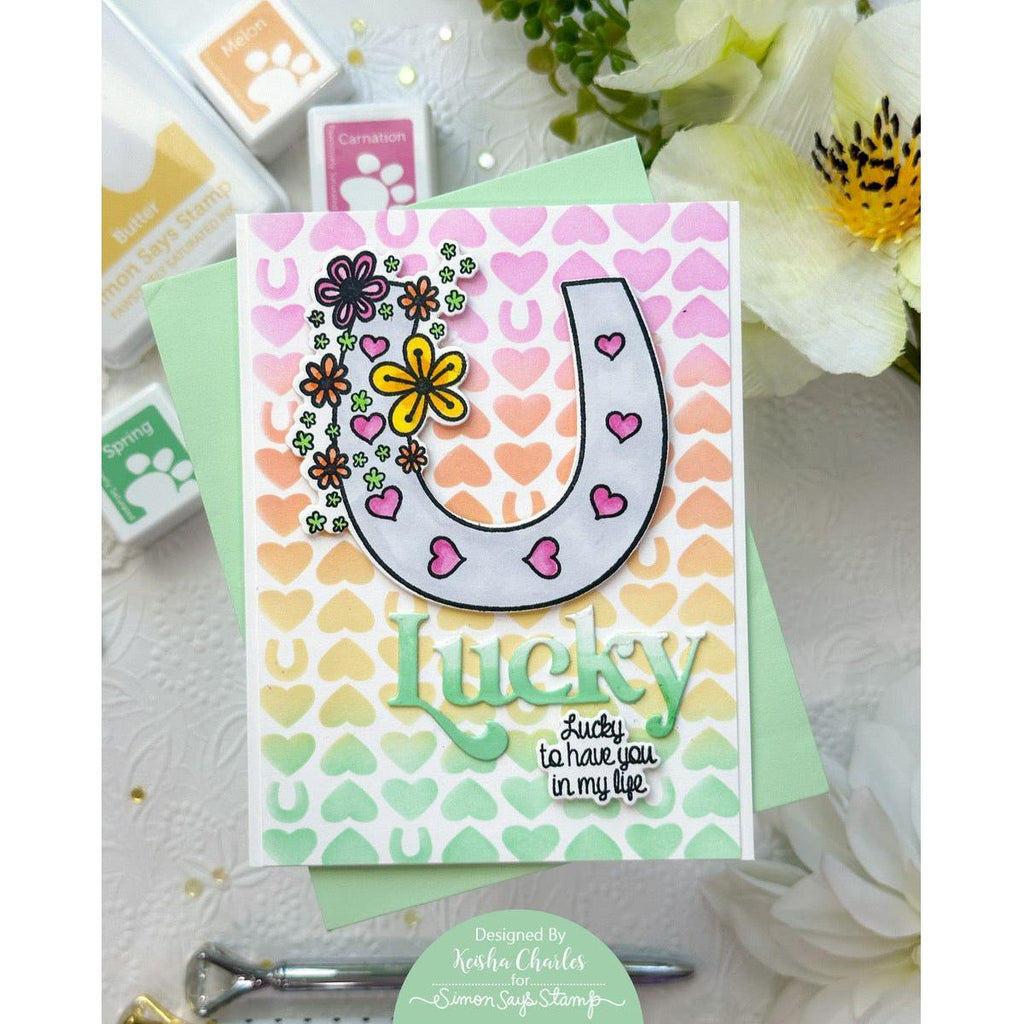 Simon Says Stamp Lucky Horseshoe Wafer Dies sssd112980c Splendor Lucky Card | color-code:ALT01