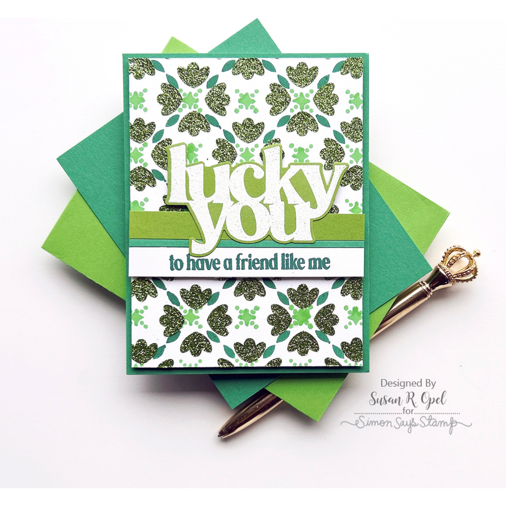 Simon Says Stamp Lucky You Sentiments Wafer Dies 1040mdc Splendor Lucky You Card