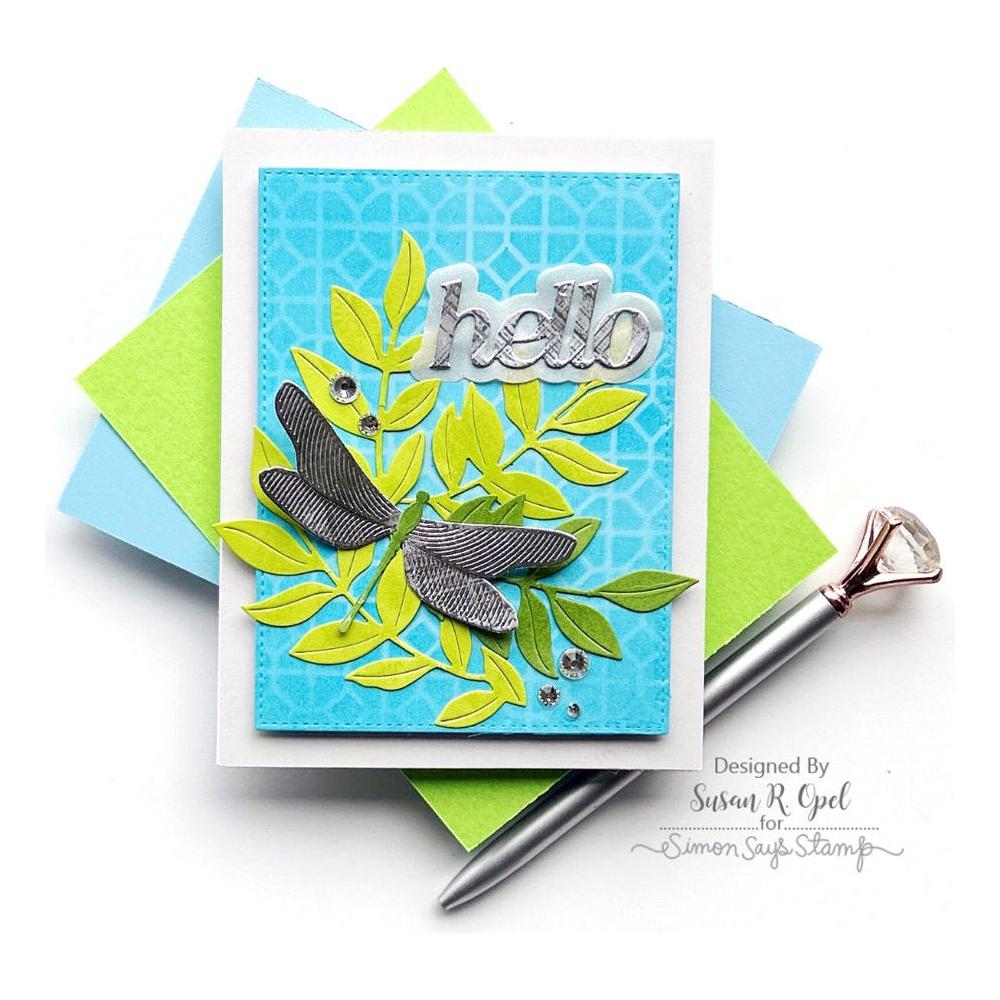 Simon Says Stamp Lush Leaves Wafer Dies s888 Be Bold Hello Card