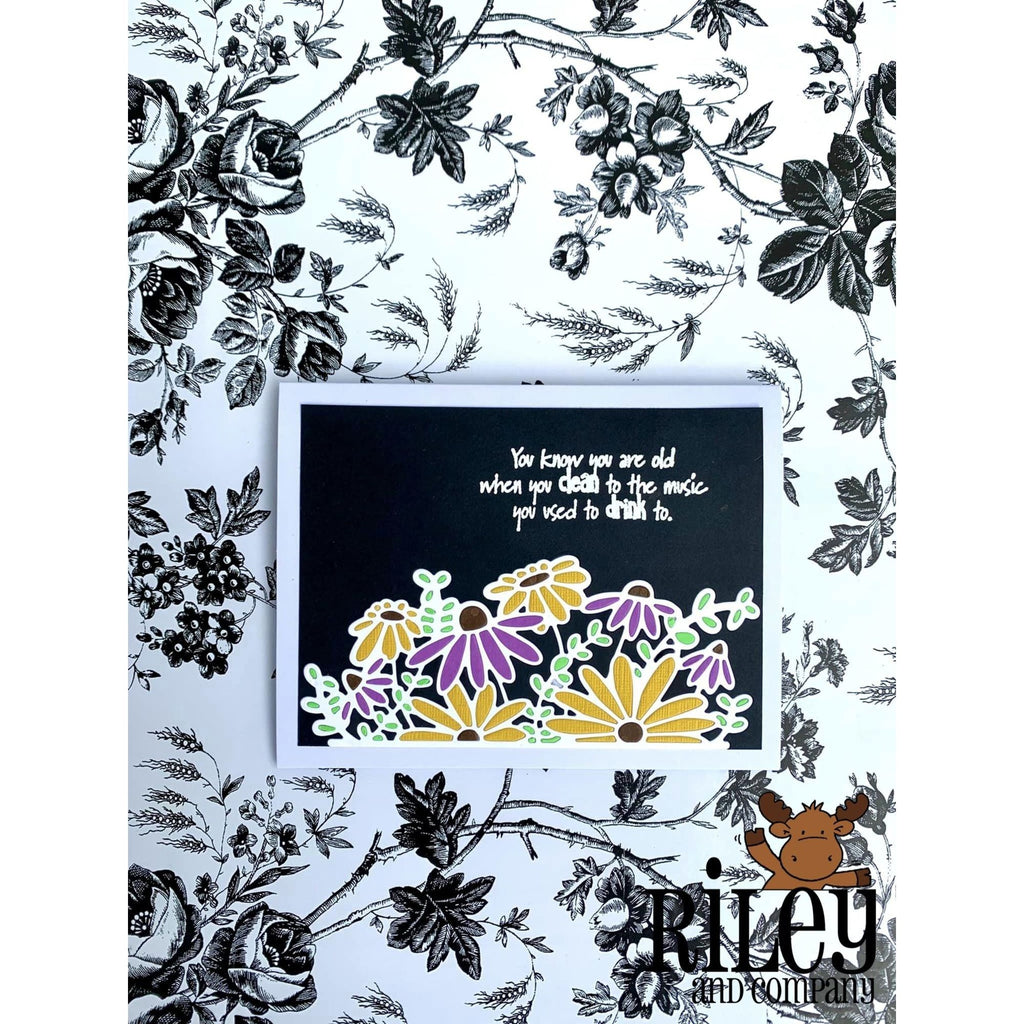 Riley And Company Funny Bones When You Clean Cling Rubber Stamp rwd-1153 Flowers