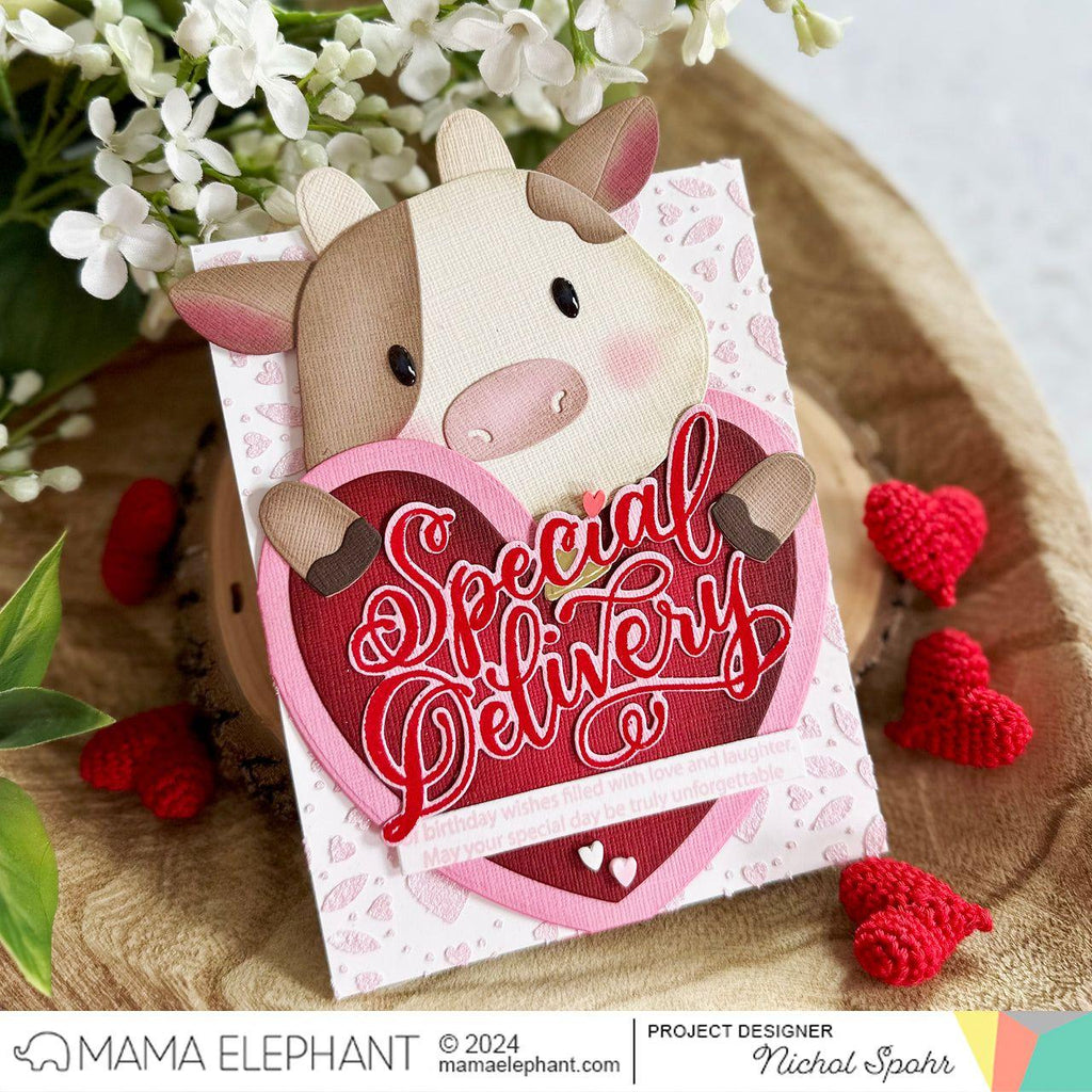 Mama Elephant Heart Pocket Set Creative Cuts Steel Dies cute cow | color-code:ALT01