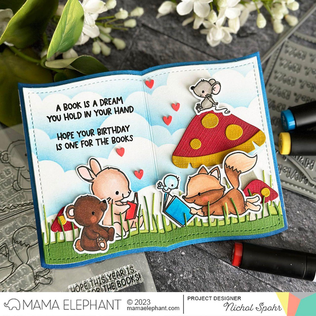 Mama Elephant Clear Stamps Book Club Birthday | color-code:ALT02